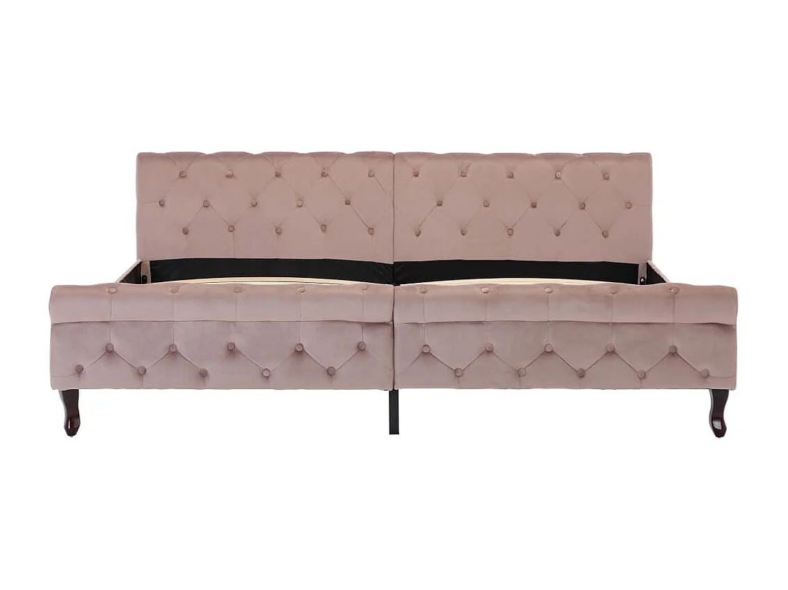 Bedframe fluweel roze 200x200 cm