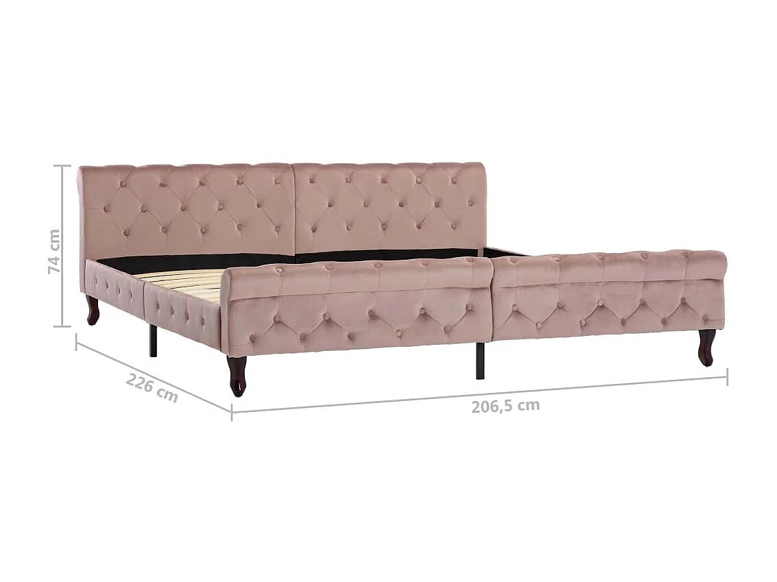 Bedframe fluweel roze 200x200 cm