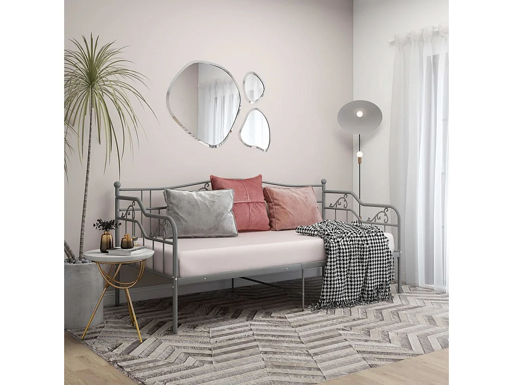 Canapé-lit Gris Métal 90x200 Paola