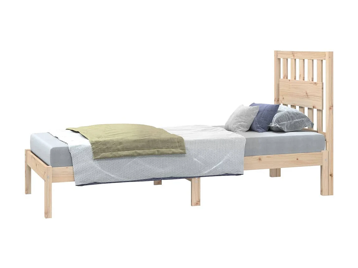 Lit Bois de pin massif 75x190 Petit simple 2