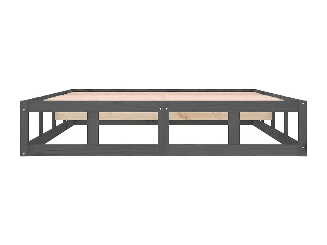 Lit Gris 150x200 Très grand Bois massif