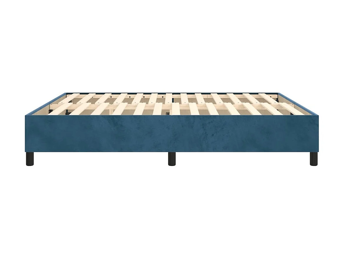 Lit à sommier à ressorts Bleu foncé 200x200 Velours