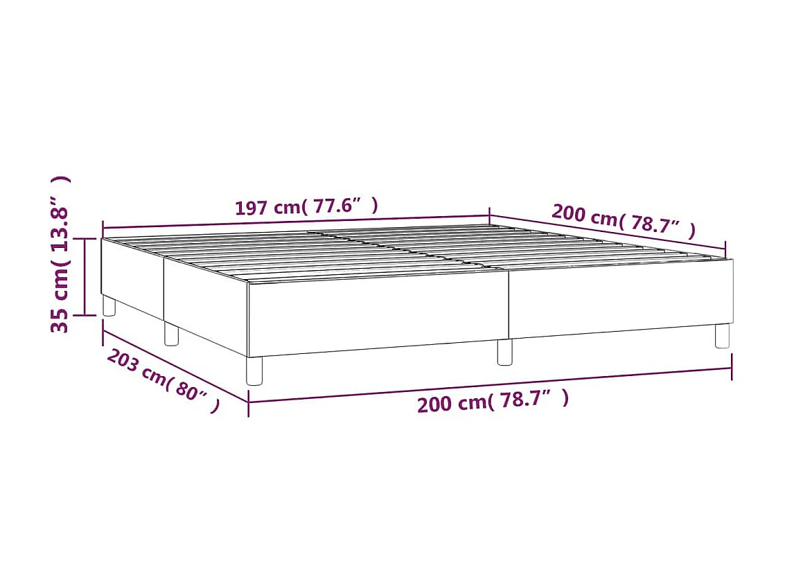 Lit à sommier à ressorts Bleu foncé 200x200 Velours