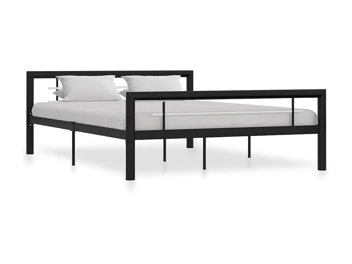 Lit Noir et blanc Métal 140x200