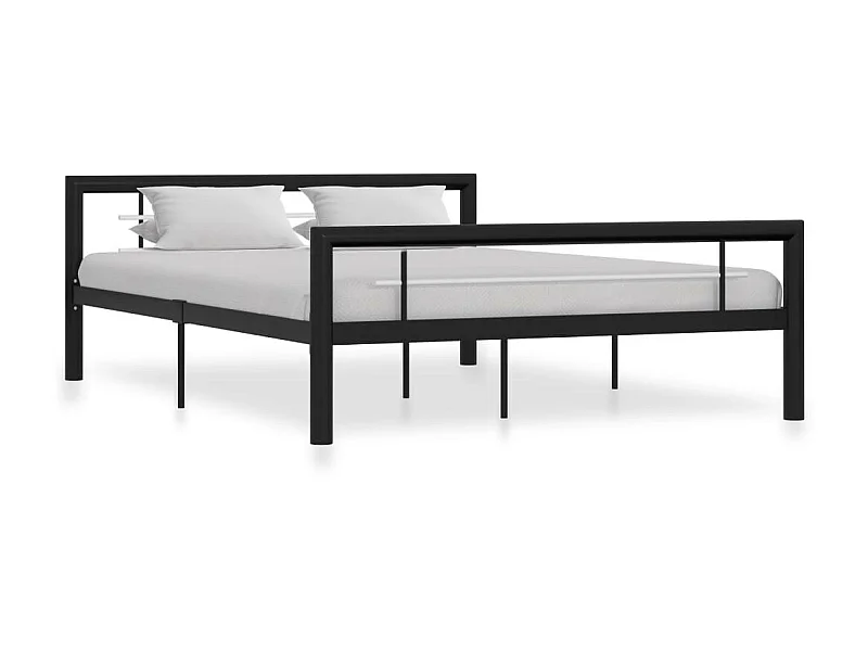 Lit Noir et blanc Métal 140x200