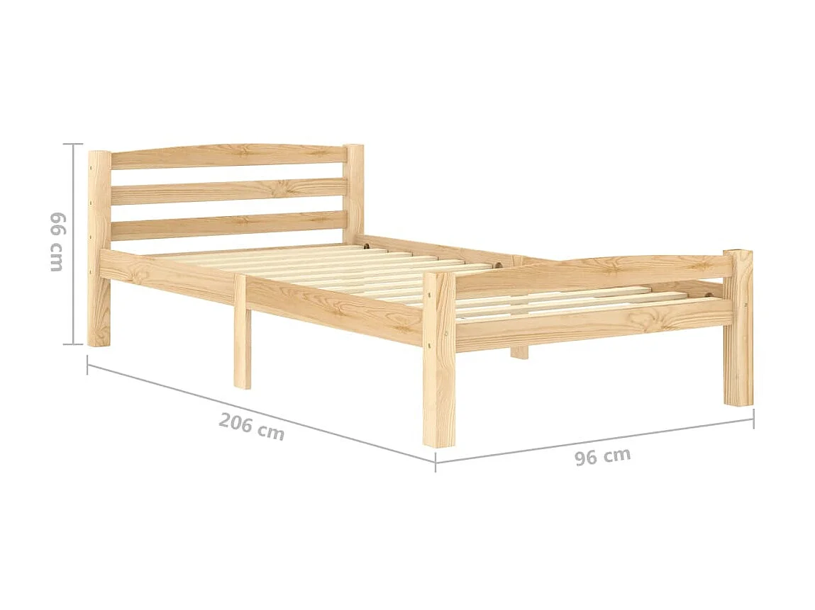 Lit Bois de pin massif 90x200 12
