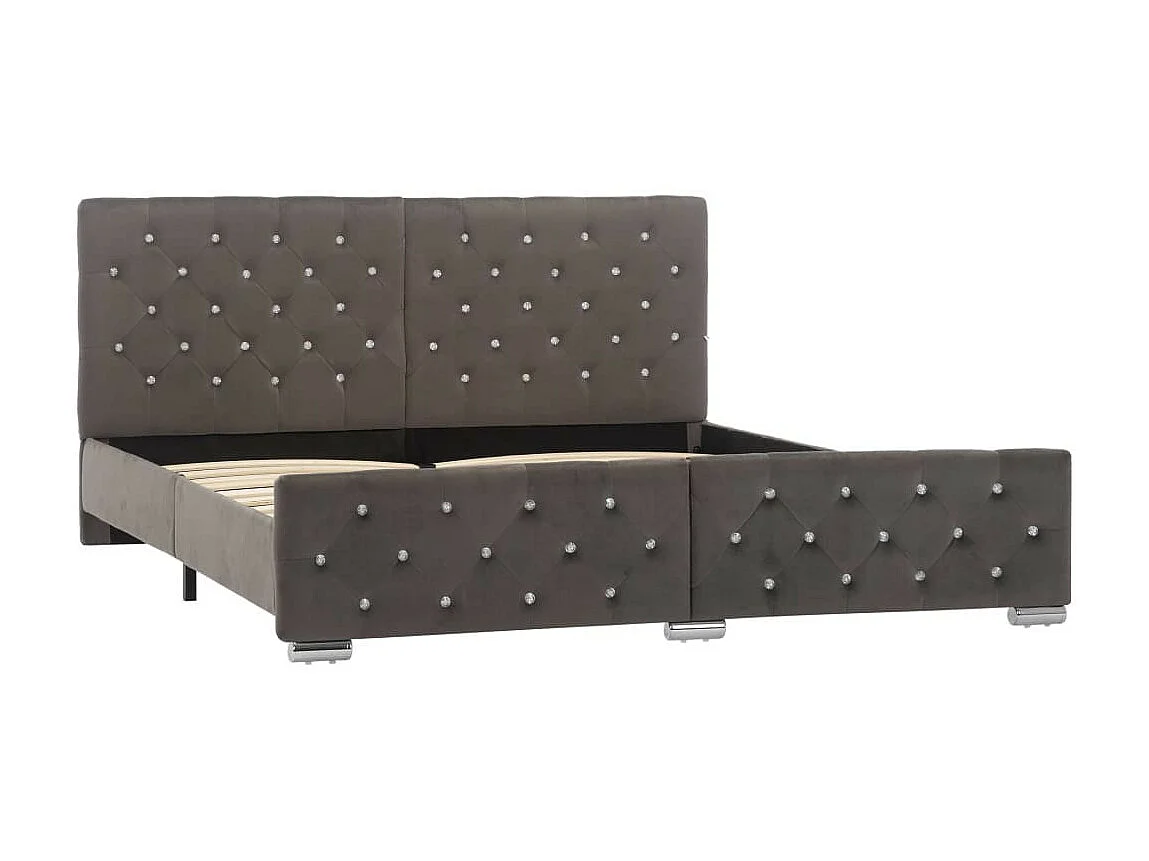 Lit Gris Tissu 160x200 4