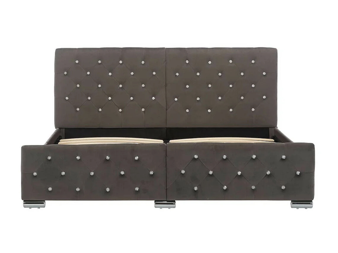 Lit Gris Tissu 160x200 4