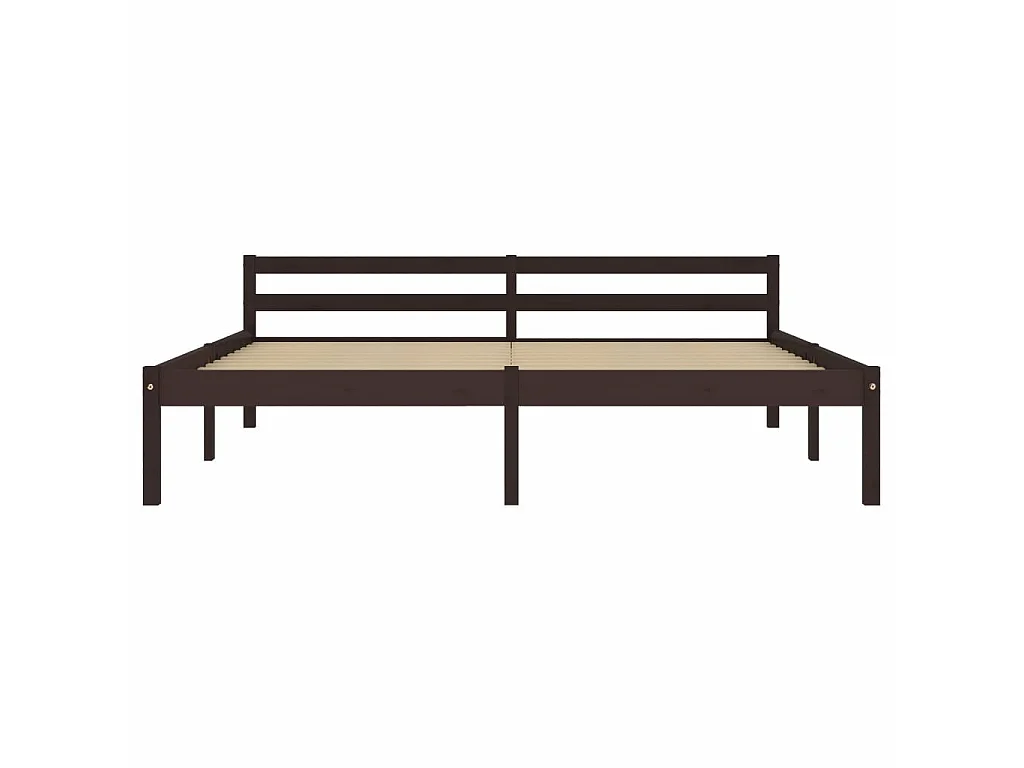 Lit Marron foncé Bois de pin massif 160x200 2