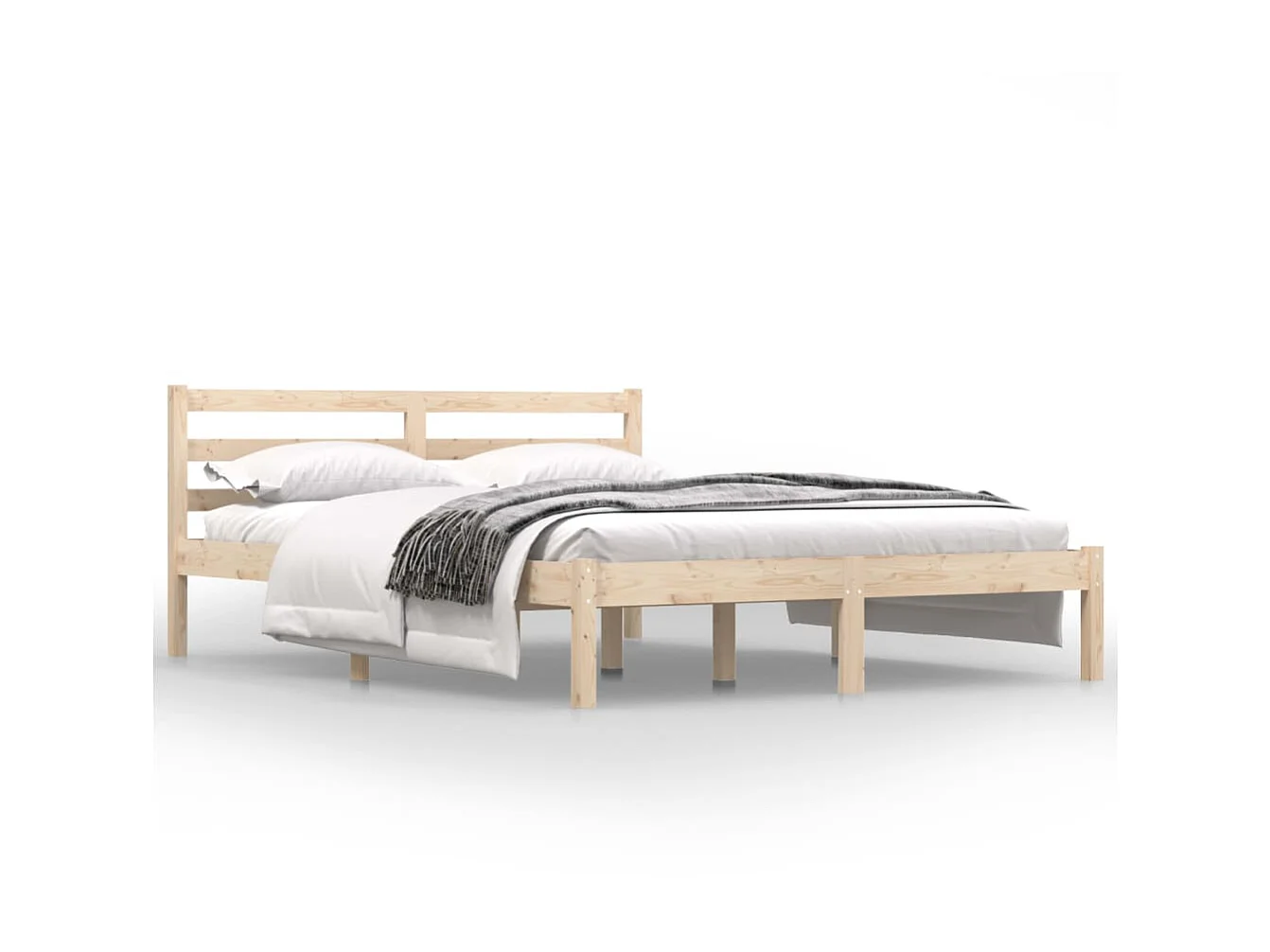 Lit Bois de pin massif 120x190 Petit double