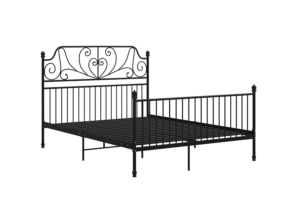 Lit Noir Métal et contreplaqué 160x200