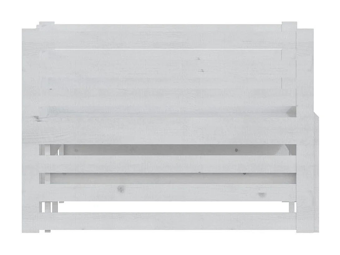 Lit coulissant Blanc Bois de pin massif 2x(90x200) cm 2