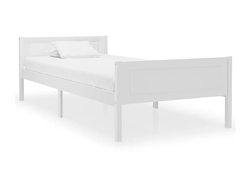 Lit Bois de pin massif Blanc 100x200