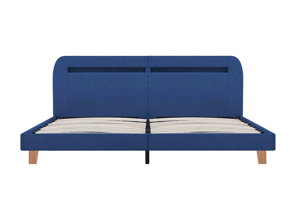 Lit avec LED Bleu Tissu 180x200