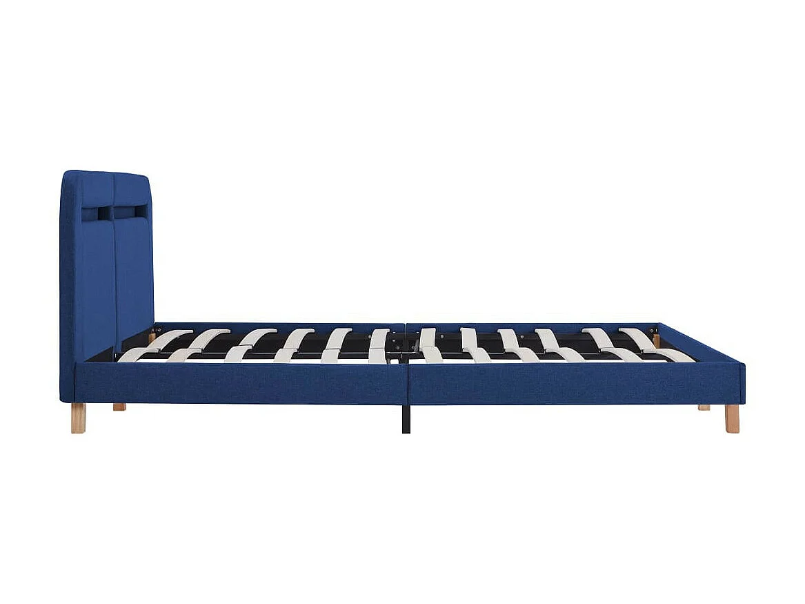 Lit avec LED Bleu Tissu 180x200