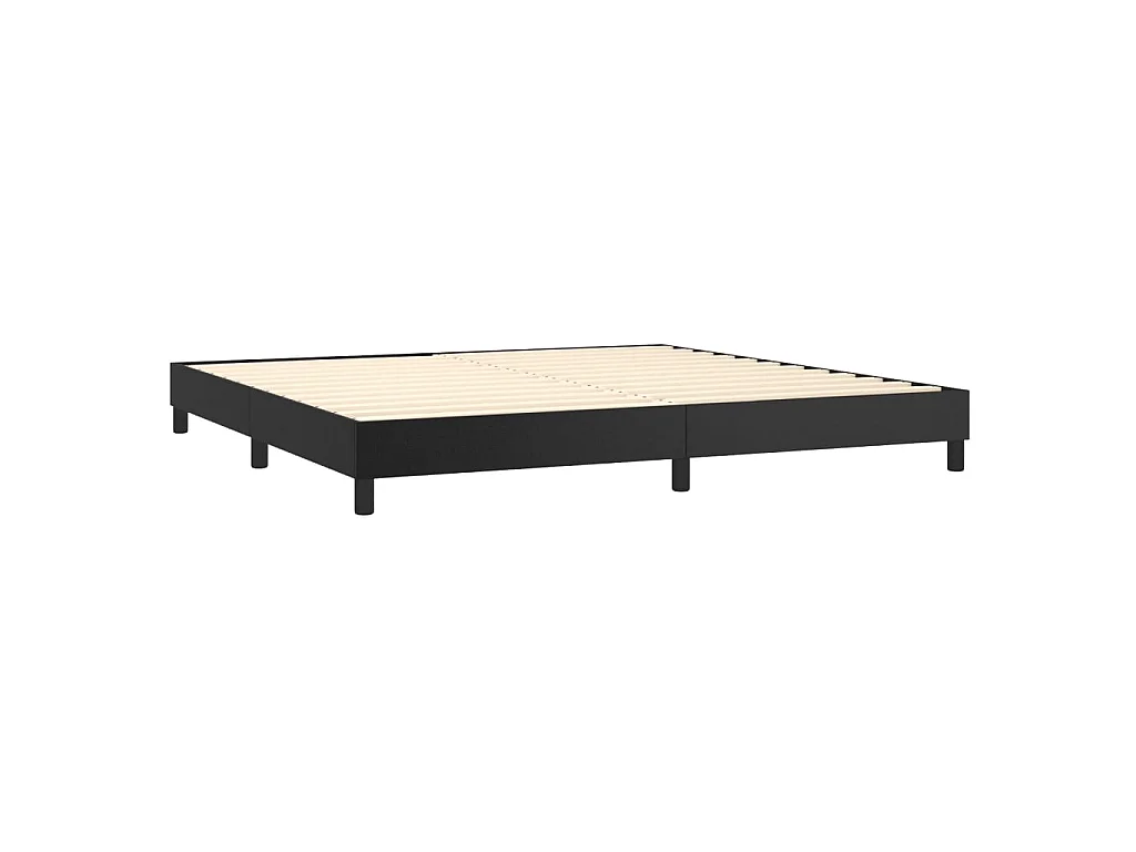 Lit à sommier tapissier avec matelas Noir 200x200 Similicuir 4