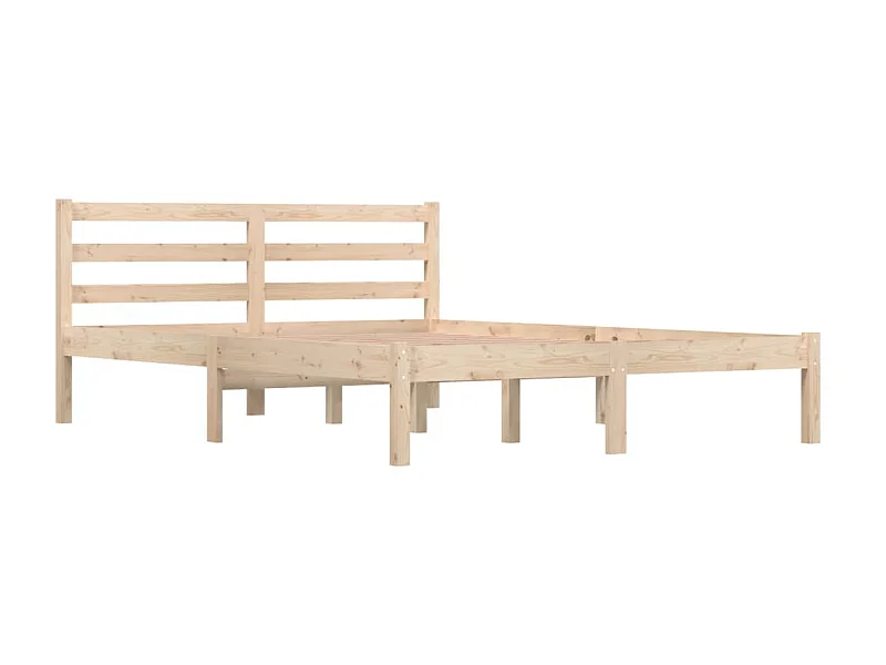 Lit Bois de pin massif 135x190 Double