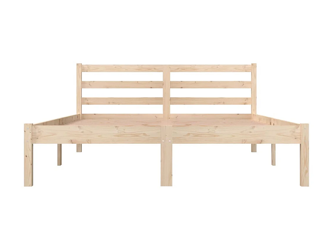 Lit Bois de pin massif 135x190 Double