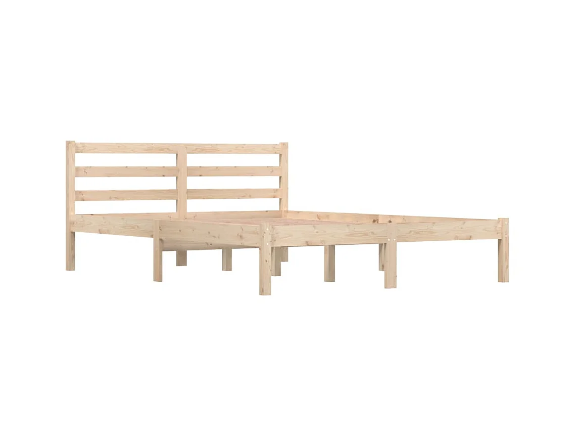 Lit Bois de pin massif 135x190 Double