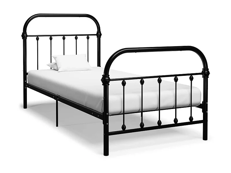 Lit Noir Métal 100x200 3