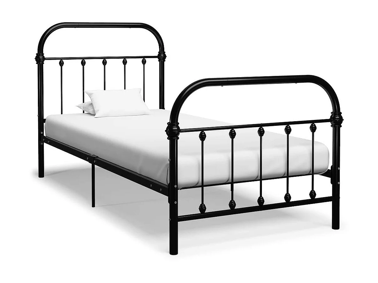 Lit Noir Métal 100x200 3