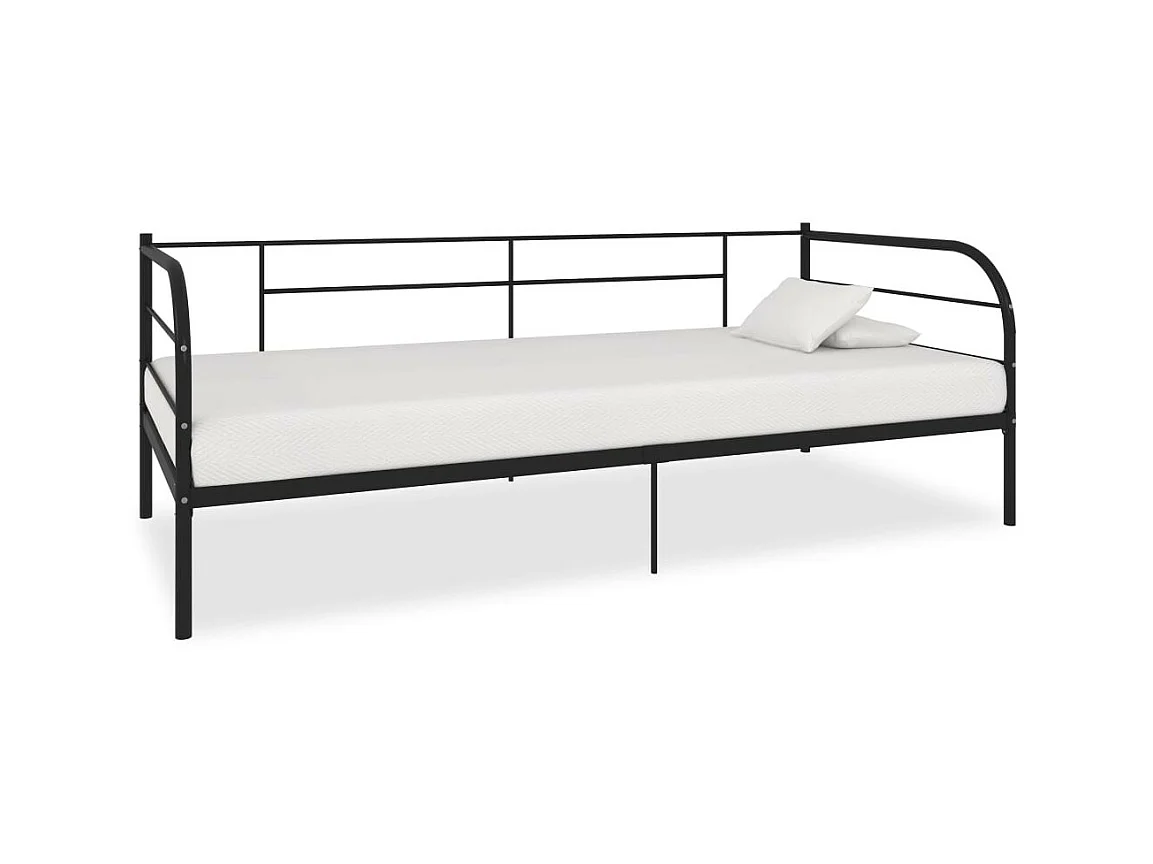 Lit de repos Noir Métal 90x200 2