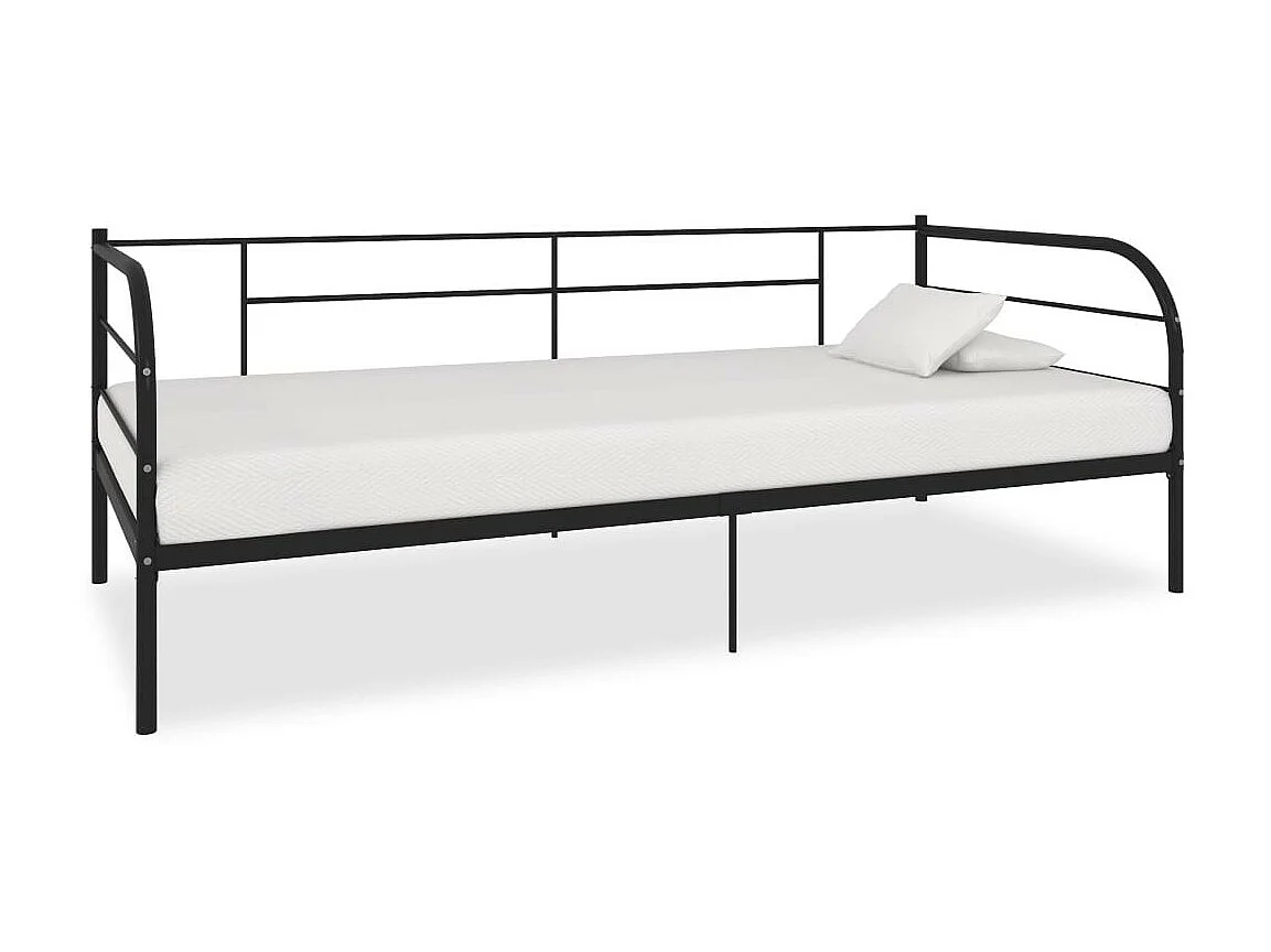 Lit de repos Noir Métal 90x200 2