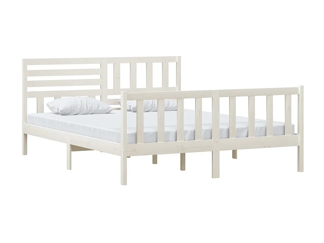 Lit Blanc Bois massif 160x200 2