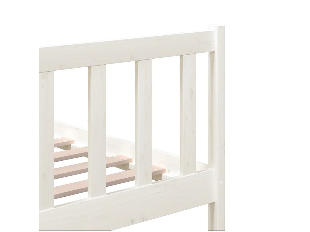 Lit Blanc Bois massif 160x200 2