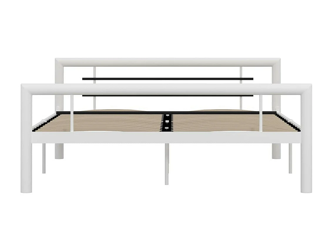 Lit Blanc et noir Métal 160x200