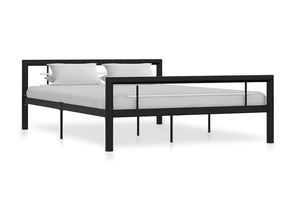 Lit Noir et blanc Métal 120x200