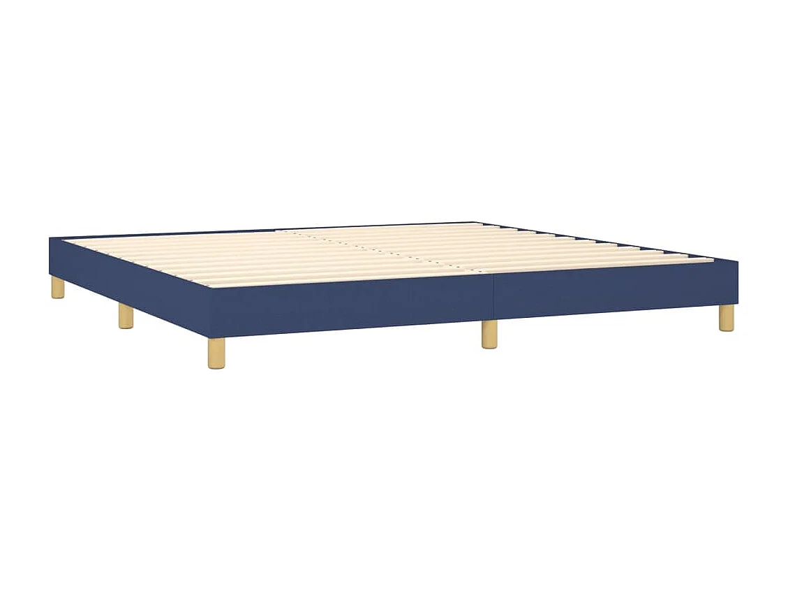Lit à sommier tapissier et matelas et LED Bleu 200x200 Tissu