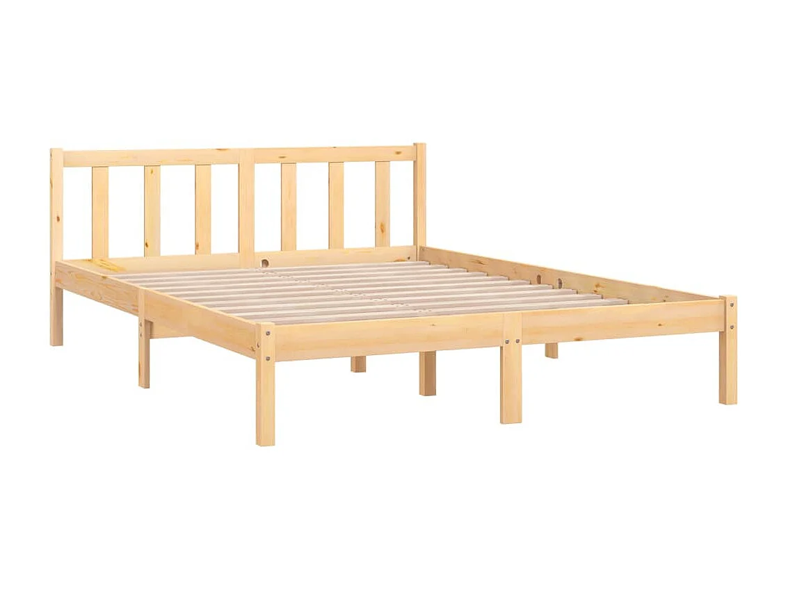 Lit Bois de pin massif 135x190 UK Double 2