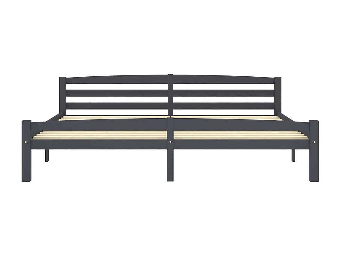 Lit Gris foncé Bois de pin massif 200x200