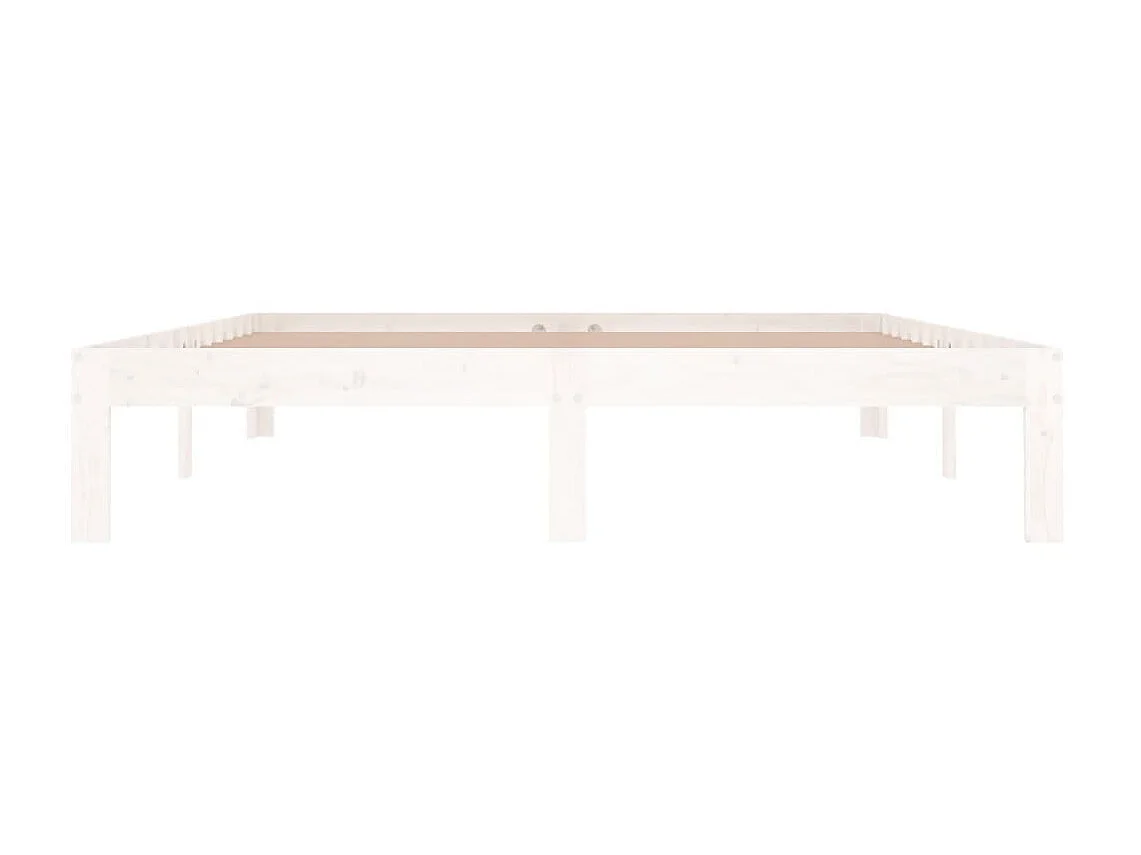 Lit Blanc Bois massif 150x200 Très grand 5