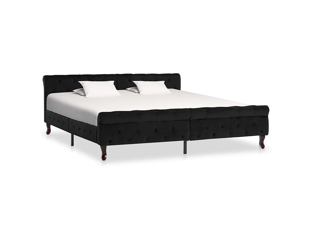Bedframe fluweel zwart 180x200 cm