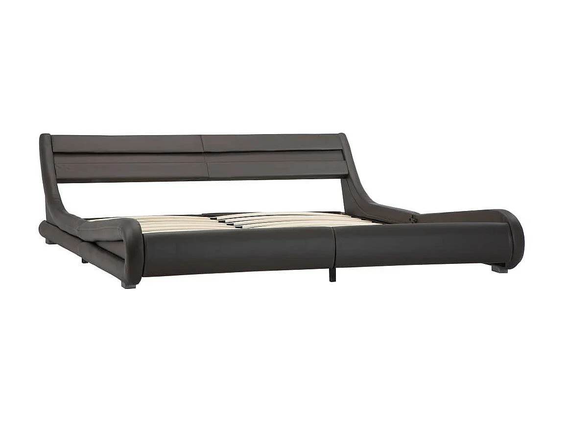 Bedframe met LED kunstleer grijs 180x200 cm