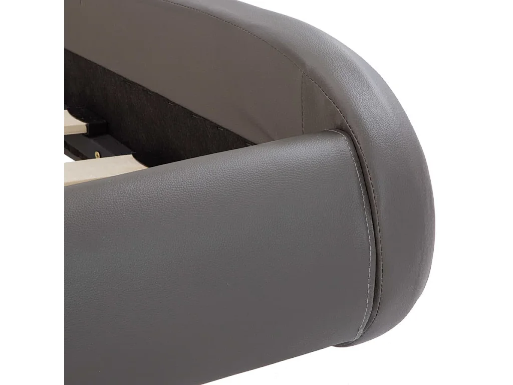 Bedframe met LED kunstleer grijs 180x200 cm