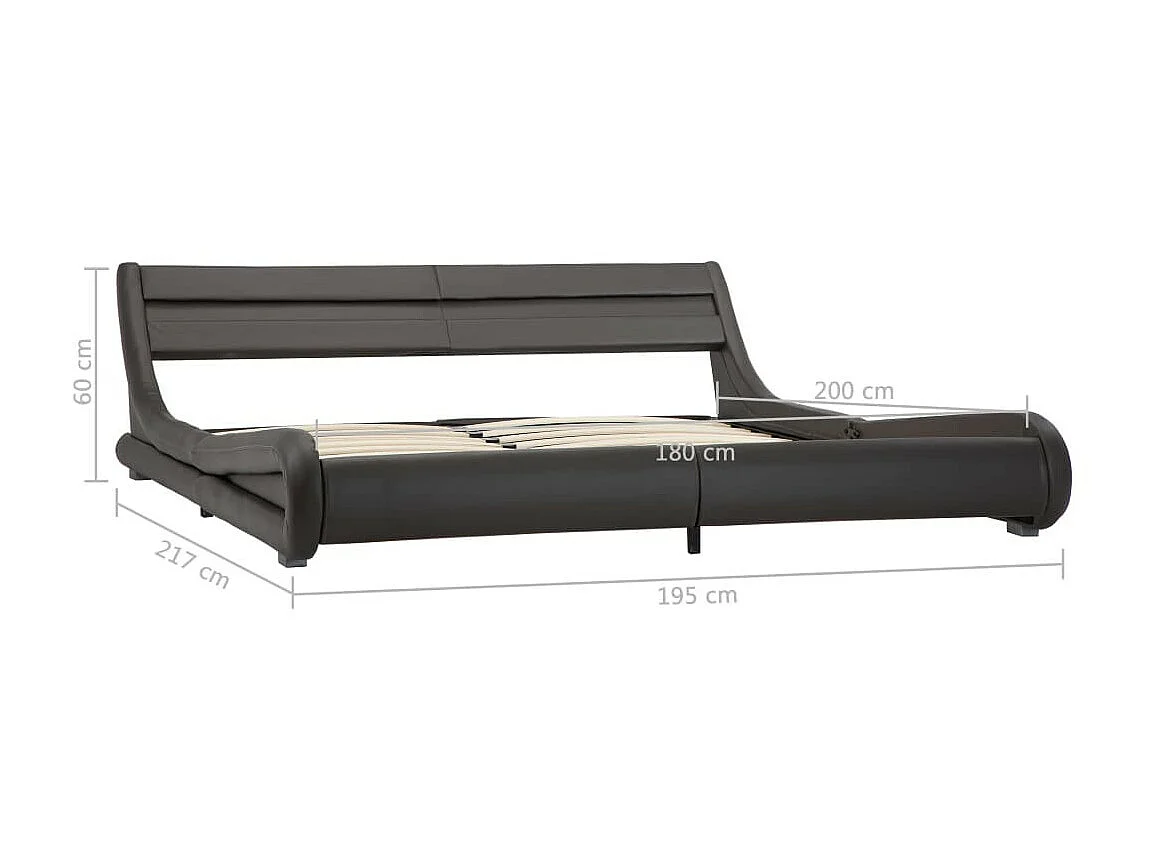 Lit avec LED Gris Similicuir 180x200 4