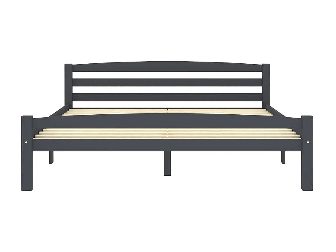 Estructura de cama madera maciza pino gris oscuro 160x200 cm