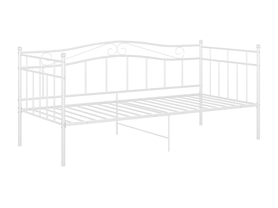 Cadre de canapé-lit Blanc Métal 90x200 4