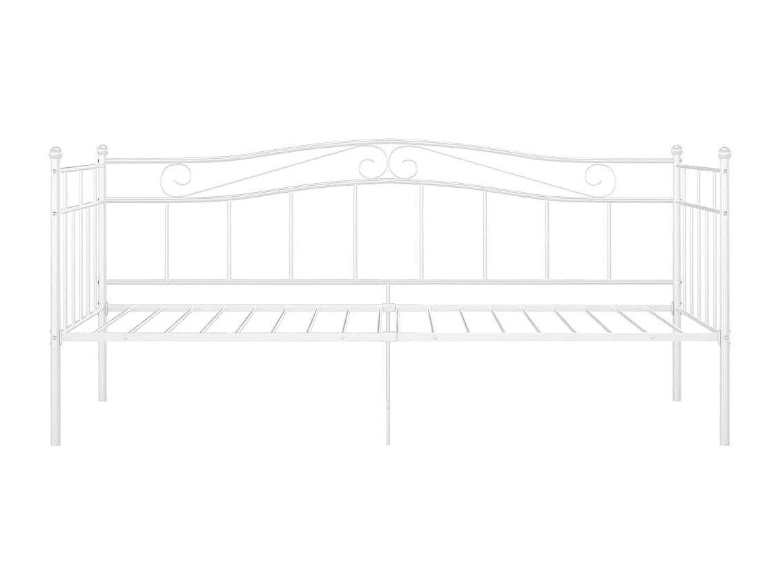 Cadre de canapé-lit Blanc Métal 90x200 4