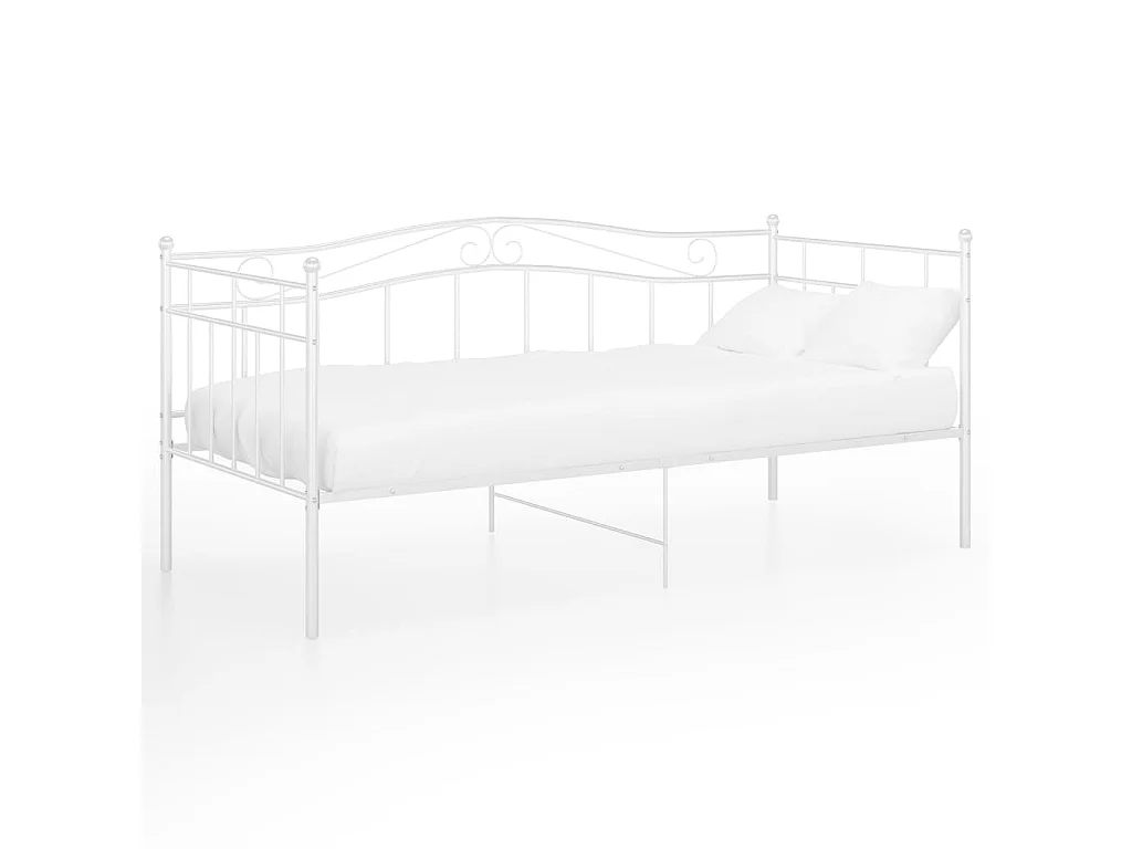 Cadre de canapé-lit Blanc Métal 90x200 4