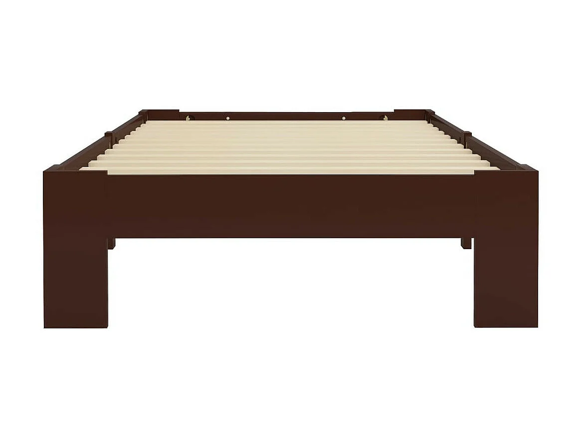 Lit Marron foncé Bois de pin massif 100x200 3