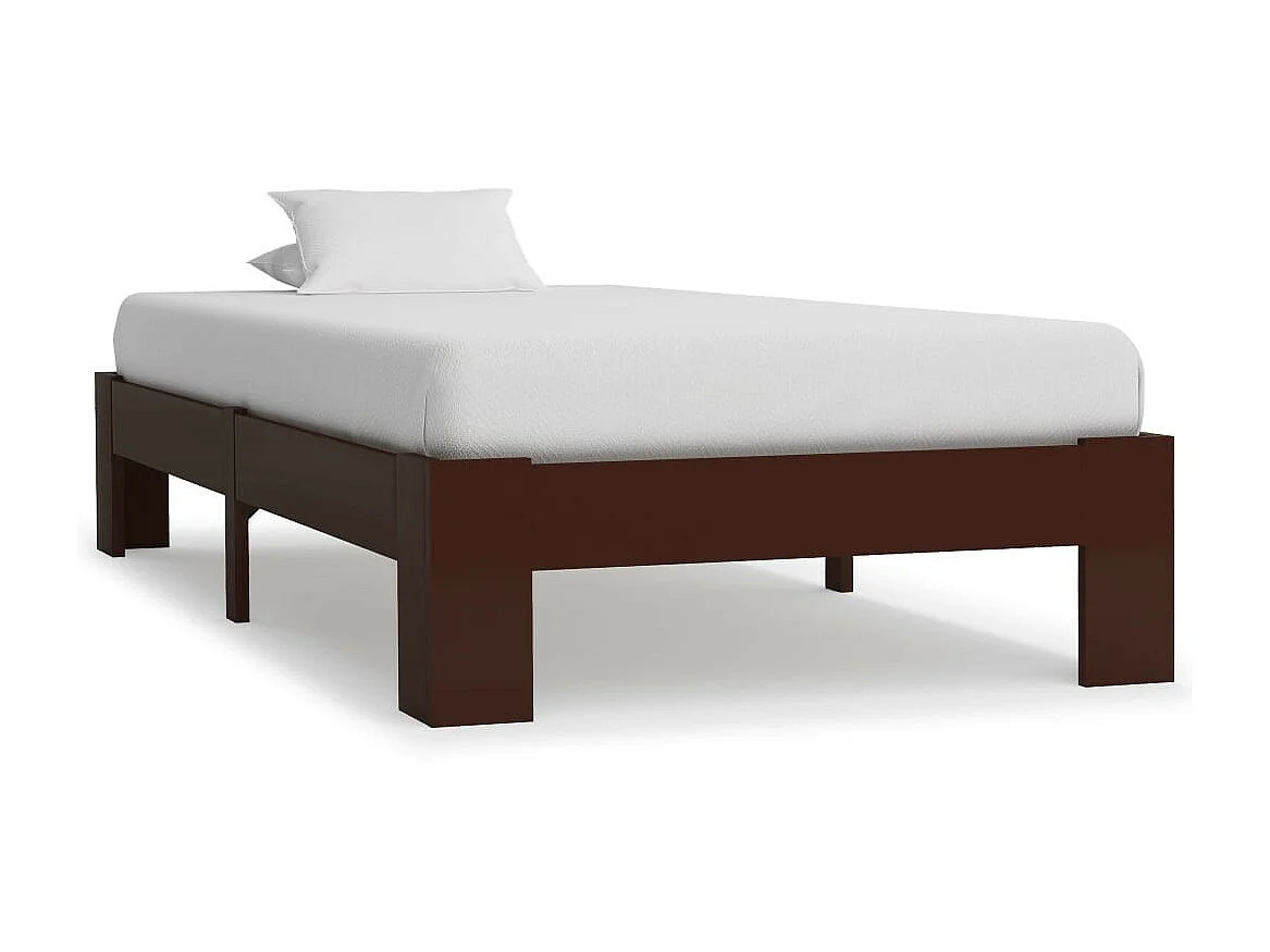 Estructura de cama madera maciza pino marrón oscuro 100x200 cm
