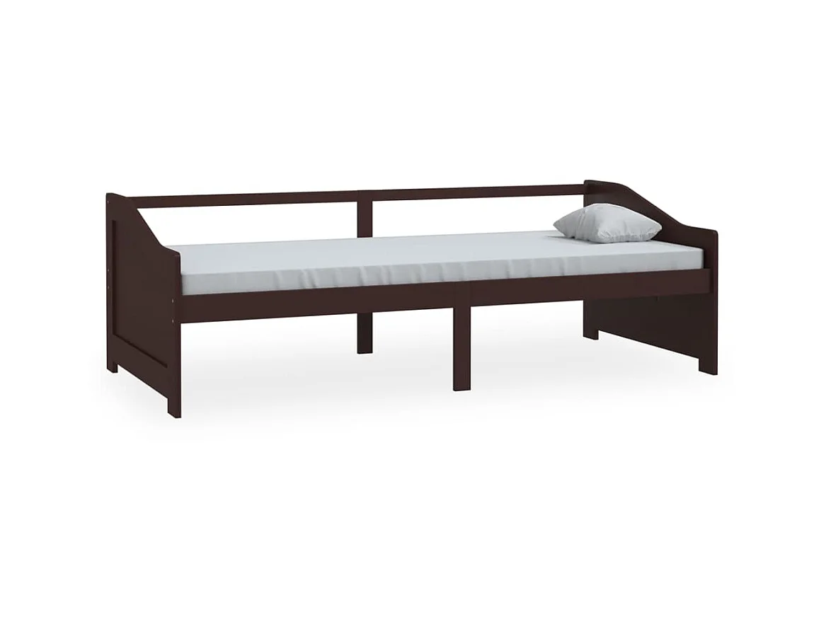 Lit de repos 3 places Marron foncé Bois de pin massif 90x200
