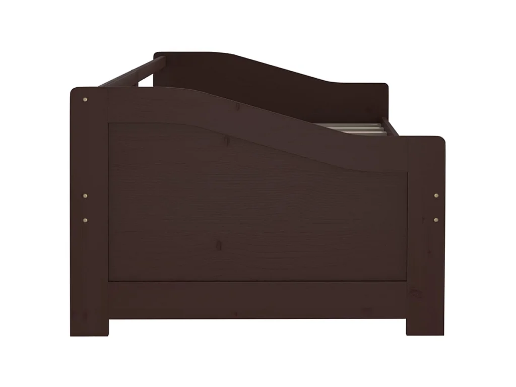 Lit de repos 3 places Marron foncé Bois de pin massif 90x200