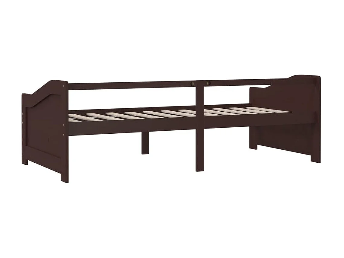 Lit de repos 3 places Marron foncé Bois de pin massif 90x200