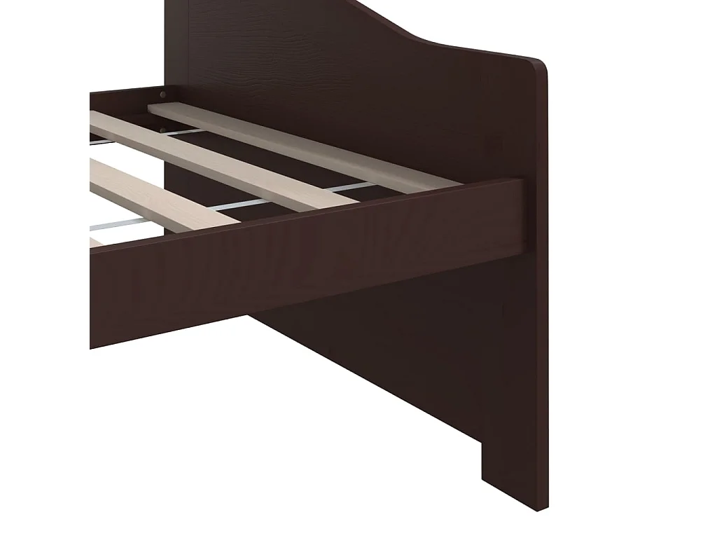 Lit de repos 3 places Marron foncé Bois de pin massif 90x200