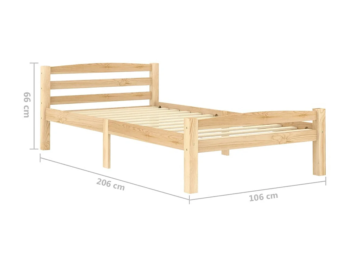 Lit Bois de pin massif 100x200 7